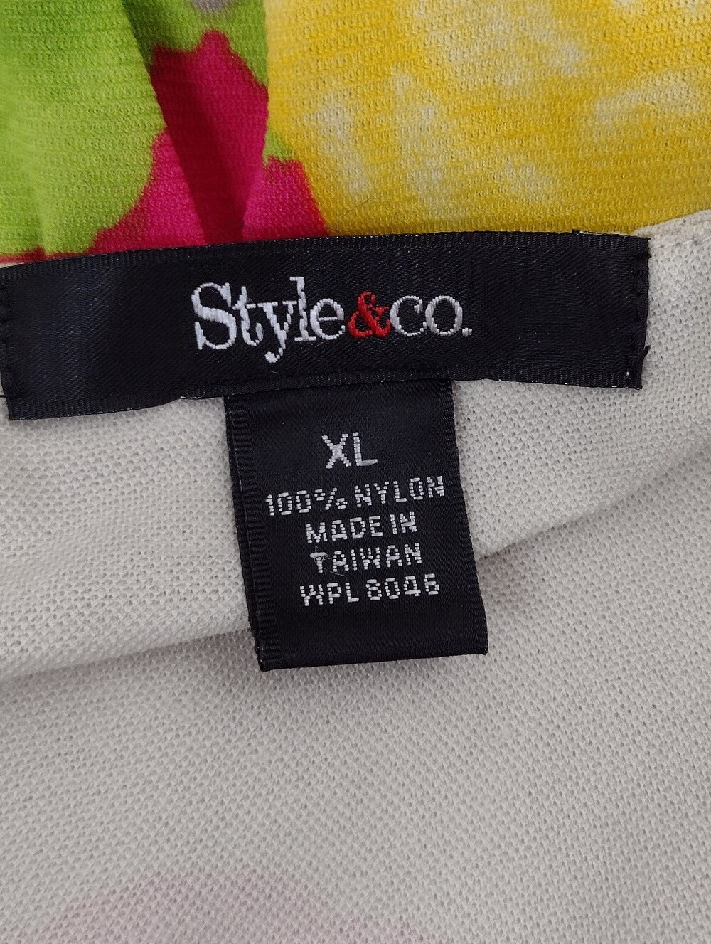 Style & Co. Light Beige Tunic with Pink, Yellow & Green Floral Print - Picture 3 of 9